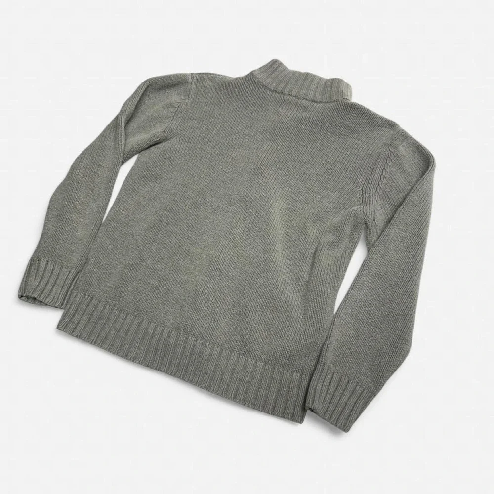 The Childrens Place Boys Gray Full Zip Mock Neck Sweater Size L 10/12 Est 1989